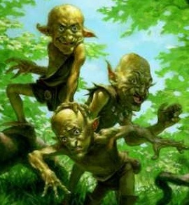 the goblins hid under the bushes