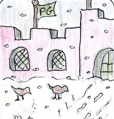 Chickens in the snow