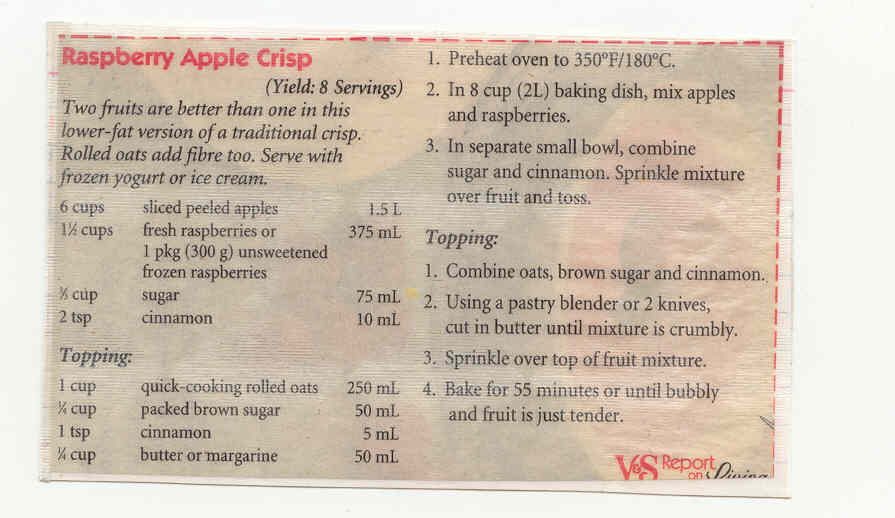 Raspberry and Apple Crisp
