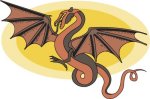 brown clip art dragon