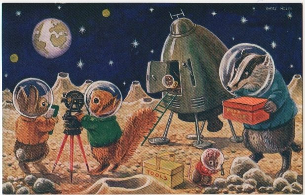 Badger on the Moon with friends