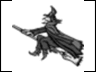 all black witch on broom